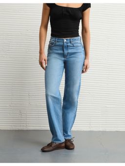 American Eagle - Women Blues Spark Super High-Waisted Straight Jeans