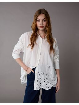 American Eagle - Women White Washed Shirt