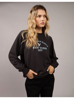 American Eagle - Women Black Funday Raglan Sweatshirt