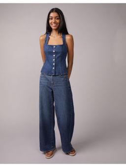 American Eagle - Women Navy Blue Solid Top