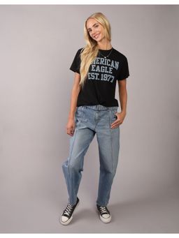 American Eagle - Women Black Classic Graphic T-Shirt