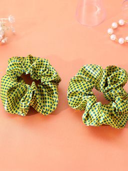 Estele - Multicolor Hair Ties Scrunchies Elatic Hair Band for Women or Girl Pack of 2