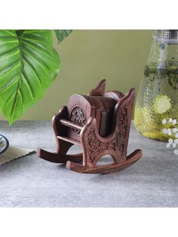The Decor Mart - Wooden Rocking Chair Coaster- Set of 6