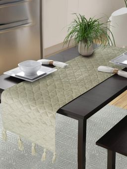 Eyda - Off White Color Quilted Table Runner