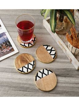 The Decor Mart - Wooden Crisscross Coaster - Set of 4
