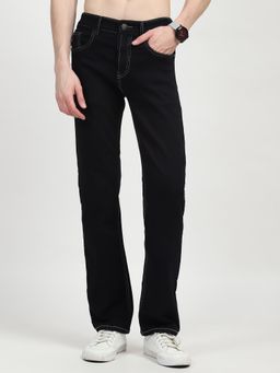 Global Republic - Navy Cotton Blend Regular Fit Jeans for Men (Gt02-2501)