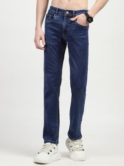 Global Republic - Navy Cotton Blend Regular Fit Jeans for Men (Gt02-2502)