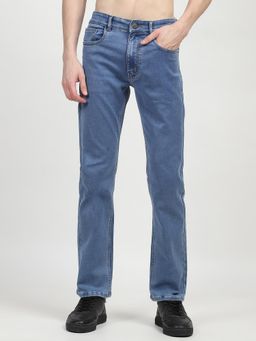 Global Republic - Blue Cotton Blend Regular Fit Jeans for Men (Gt02-2502)