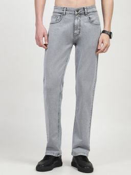 Global Republic - Grey Cotton Blend Regular Fit Jeans for Men (Gt02-2505)
