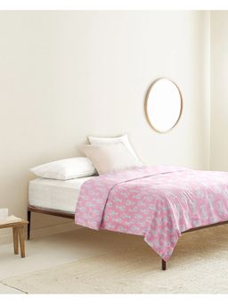 The Baby Atelier - Pink Crab 100% Organic Single Bed Cover