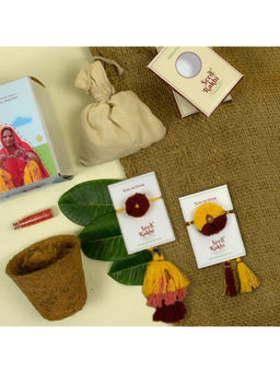 Indigifts - 2 Plantable Seed Rakhi For Brother With Planter, Manual With Roli (Multi)
