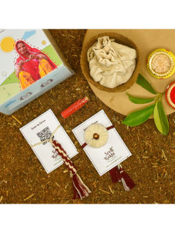 Indigifts - 2 Plantable Seed Rakhi For Brother With Planter, Manual With Roli (Multi)
