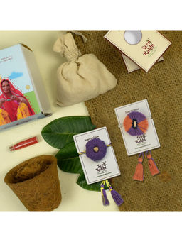 Indigifts - 2 Plantable Seed Rakhi For Brother With Planter, Manual With Roli (Multi)