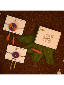 Indigifts - 2 Plantable Seed Rakhi For Brother 1 Instruction Manual With Roli (Multi)