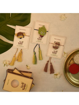 Indigifts - 3 Plantable Seed Rakhi For Brother Eco-Friendly & Handmade (Multi)