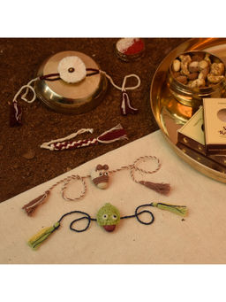 Indigifts - 4 Plantable Seed Rakhi For Brother Eco-Friendly & Handmade (Multi)