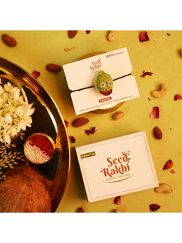 Indigifts - Plantable Frog Seed Rakhi For Brother Instruction Manual With Roli (Green)