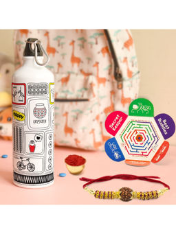 Indigifts - Rakhi Gift Hamper Bottle, Bhaiya Rakhi Gifts Set, Mothers Day Gift