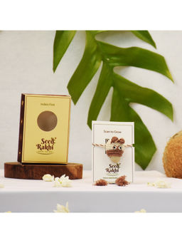 Indigifts - Eco-Friendly Plantable Dog Shape Seed Rakhi For Brother (White & Brown)