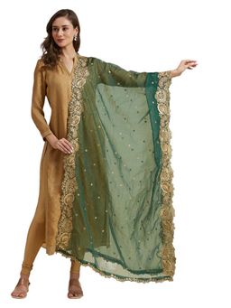 Dupatta Bazaar - Women Embroidered Organza Dupatta
