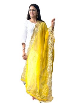 Dupatta Bazaar - Women Embroidered Organza Dupatta