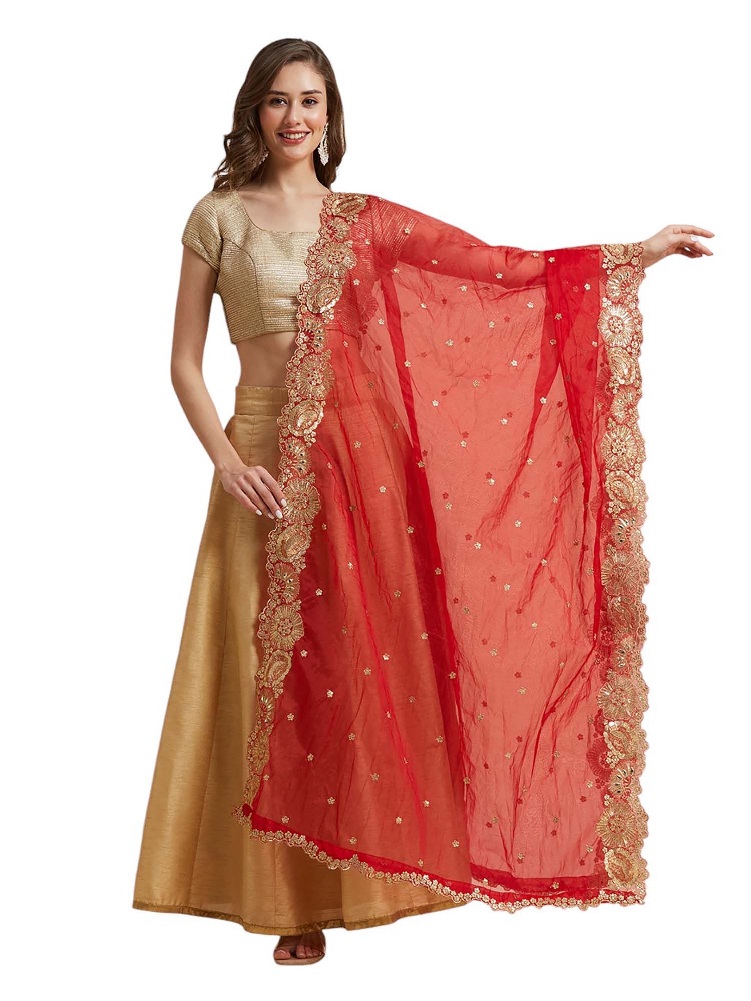 dupatta bazaar Women Embroidered Organza Dupatta-picture-38