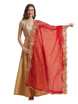 Dupatta Bazaar - Women Embroidered Organza Dupatta