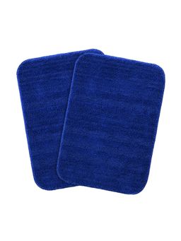 Saral Home - Blue Microfiber Anti Skid Bath Mat 35x50 cm (Pack of 2)