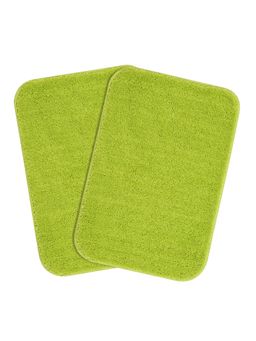 Saral Home - Green Microfiber Anti Skid Bath Mat 35x50 cm (Pack of 2)