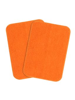 Saral Home - Orange Microfiber Anti Skid Bath Mat 35x50 cm (Pack of 2)
