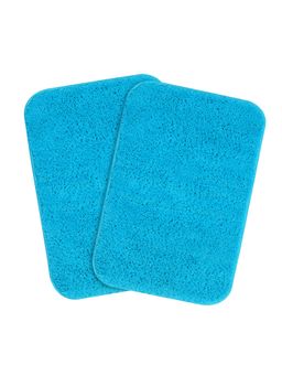Saral Home - Turquoise Microfiber Anti Skid Bath Mat 35x50 cm (Pack of 2)