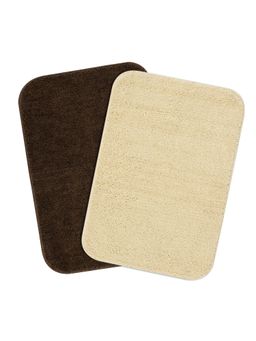 Saral Home - Beige & Brown Microfiber Anti Slip Bath Mat 40x60 cm (Pack of 2)