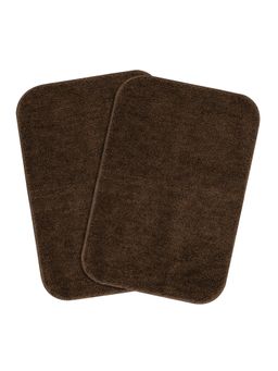 Saral Home - Brown Microfiber Anti Slip Bath Mat 40x60 cm (Pack of 2)