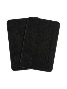 Saral Home - Black Microfiber Anti Skid Bath Mat 40x60 cm (Pack of 2)