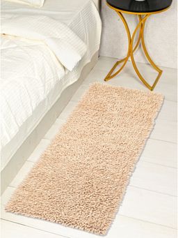 Saral Home - Cotton Shaggy Anti-Skid Runner-Beige-45X120 Cm