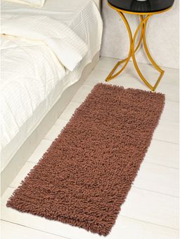 Saral Home - Cotton Shaggy Anti-Skid Runner-Brown-45X120 Cm