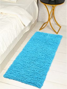 Saral Home - Cotton Shaggy Anti-Skid Runner-Turquoise-45X120 Cm