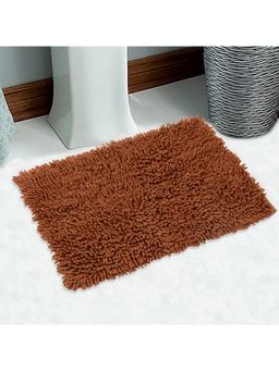 Saral Home - Cotton Anti-Skid Bath Mat (Brown, 40 x 60 cm)