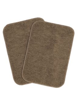 Saral Home - Solid Soft Microfibe Antiskid Bath Mat Taupe (Pack of 2)
