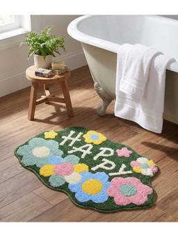 Saral Home - Microfiber Anti Skid Multi-Colour Bath Mat (S)