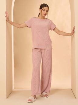 Sweet Dreams - Womens Solid Nightsuit Pink
