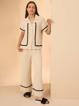 Sweet Dreams - Womens Printed Nightsuit Cream