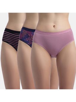 Jockey - 3006 Women Cotton Hipster - Black, Classic Navy And Valerian (Pack of 3)