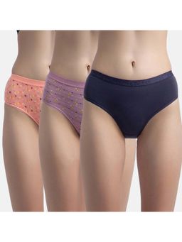 Jockey - 3006 Women Cotton Hipster-Valerian, Candlelight Peach And Classic Navy (Pack of 3)