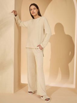Sweet Dreams - Womens Solid Nightsuit Cream