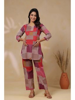 CRAFIQA - Cherry Multi Panelled Cotton Maternity - Nursing Co-Ord Set