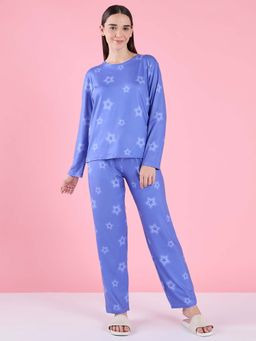 Sweet Dreams - Womens Printed Nightsuit Blue
