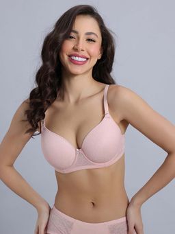 Zivame - Beautiful Basic Padded Regular Wired 3/4Th Coverage T-Shirt Bra - Crystal Pink