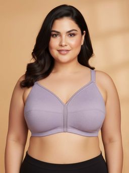 Zivame - Beautiful True Curve Single Layered Non Wired Full Coverage Minimiser Bra - Elderberry