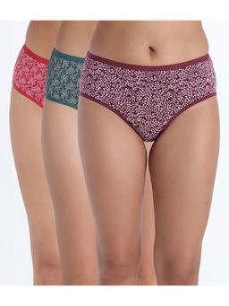 Zivame - Medium Rise Full Coverage Hipster Panty - Multicolor (Pack of 3)